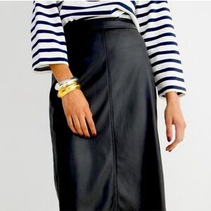 NWT J Crew Faux Leather No 3 Pencil Skirt